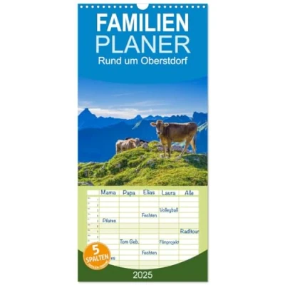 Abbildung von Familienplaner 2025 Rund um Oberstdorf mit 5 Spalten (Wandkalender, 21 cm x 45 cm), CALVENDO