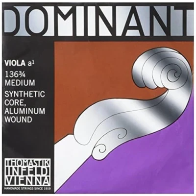 Abbildung von Thomastik Einzelsaite für Viola 3/4 Dominant A Saite Nylonkern Aluminium umsponnen, mittel