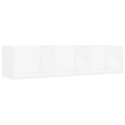 Abbildung von vidaXL CD Wandregal 3 Fächer Wandboard DVD Regal Aufbewahrung Hängeregal Bücherregal Medienregal Dekoregal Weiß 75x18x18cm Holzwerkstoff