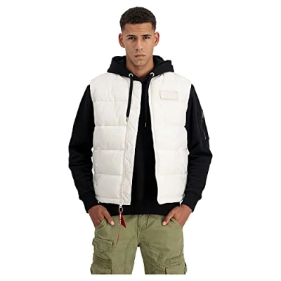 Abbildung von Alpha Industries Puffer Weste, Herren, Größe: Small, Jet stream white