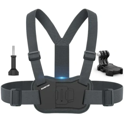 Abbildung von Sametop Brustgurt Brusthalterung Chest Mount Kompatibel mit GoPro Hero 13 12 11 10 9 8 7 6 5 Session DJI Osmo Action Kameras Vereint Stabile und Komfort Performance