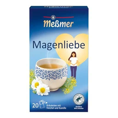 Abbildung von Meßmer MAGENLIEBE Fenchel Kamille Rooibos 20 Teebeutel Vegan Glutenfrei Laktosefrei