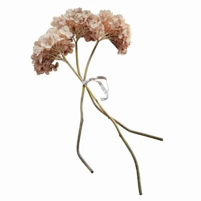 Abbildung von Loberon Deko Blume 3er Set Amarente, detailreiche Handarbeit, naturgetreue Hortensien, Kunstblume, Dekoration, Eisen, Kunststoff, Polyester, rosa/grün
