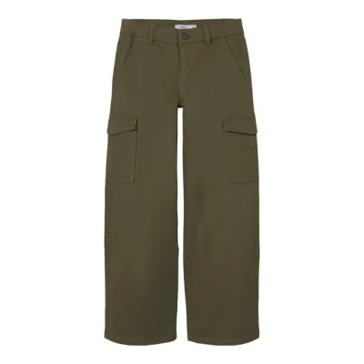Abbildung von Name it Nkfrose WIDE Cargohose für Kinder, Größe: 176, Deep lichen green