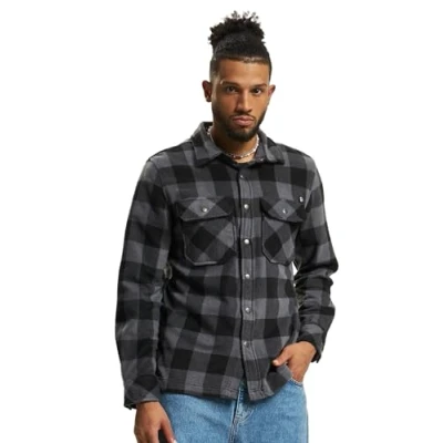 Abbildung von Brandit JEFF LONG Sleeve Hemd, Herren, Größe: Small, Black grey