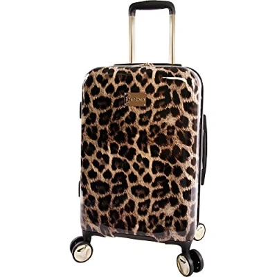 Abbildung von bebe Adriana Damen Hartschalen Handgepäck, Teleskopgriffe, Leopardenmuster, Einheitsgröße, Gold, 53,3 cm