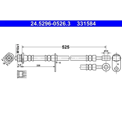 Abbildung von ATE 24.5296 0526.3 Bremsschläuche 525 M10x1 SUZUKI: Grand Vitara 2 SUV