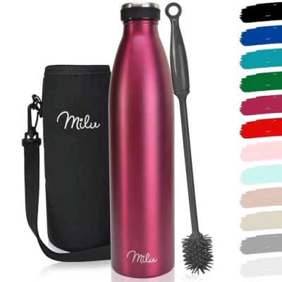 Abbildung von Milu Isolier Trinkflasche, Edelstahl Grau, 1000ml, 1 von FROG.coffee