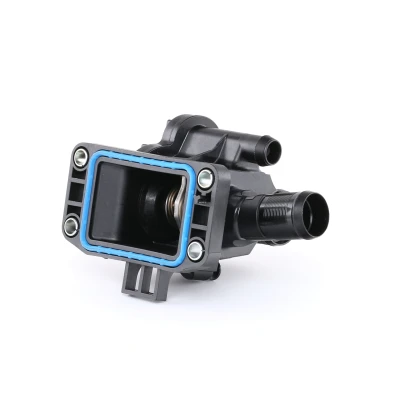 Abbildung von GATES TH41183G1 Kühlwasserthermostat 83 mit Dichtungen Gehäuse FORD: FIESTA 5, Focus 2 Schrägheck, Kombi, PEUGEOT: 207 Schrägheck