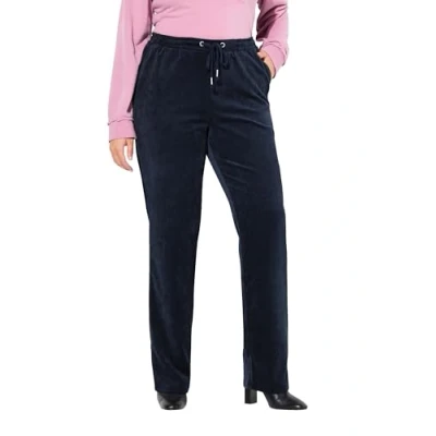 Abbildung von Ulla Popken Elastic Waist Stoffhose, Damen, Größe: 50/52, Navy blue