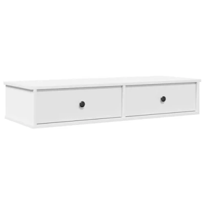Abbildung von vidaXL Wandregal mit Schubladen Weiß 100x37,5x19 cm Holzwerkstoff