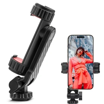 Abbildung von GlasFlength Handyhalterung Stativ Adapter, für Smartphone Adapter mit 2 Kaltschuh und 1/4 Zoll Gewinde 360 180 Drehbare Handy Halterung iPhone Samsung Huawei Vlogging