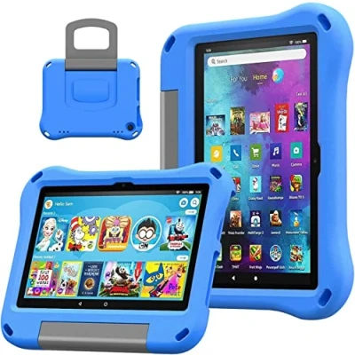 Abbildung von Fire HD 8 Tablet Case for Kids,Fire Case,Amazon Case,Shockproof Handle Stand Kids Cover Amazon Kindle 8/8 Plus(12/10th Generation,2022/2020 Release)(Blau)