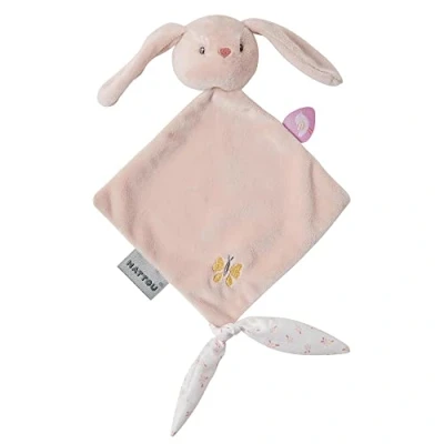 Abbildung von Nattou Mini Schnuffeltuch aus Polyester, Kaninchen Pomme, Wegbegleiter ab der Geburt, Ca. 28 cm, Alice und Altrosa