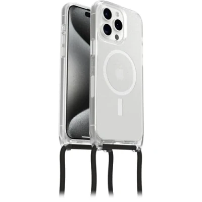 Abbildung von OtterBox React Necklace Hülle mit MagSafe für iPhone 15 Pro Max, ultraschlanke, schützende verstellbarer und abnehmbarer Handykette, Getestet nach Militärstandard, Stardust