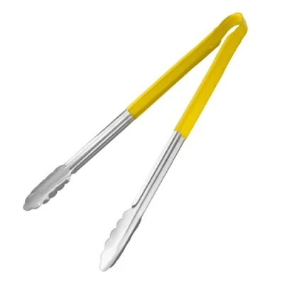 Abbildung von Hygiplas Farbcodierte Servierzange 405 mm, Gelb, Edelstahl, Gelbe Zange zum Umgang mit gekochtem Fleisch, HC855