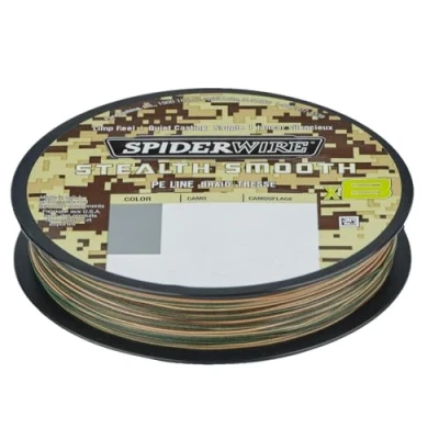 Abbildung von Spiderwire Stealth Smooth 8 New 2020, 150m, Camo, Fach geflochtene Schnur mit Mikrobeschichtung, 0,06mm 0,39mm, 5,4kg 46,3kg, Abriebfest (150, 0,05mm 5,4kg)