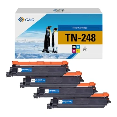 Abbildung von G&amp;G TN248 Toner kompatibel mit Brother TN248XL für MFC L3760CDW DCP L3560CDW L3740CDWE L3740CDW L3550CDW(Schwarz Cyan Magenta Gelb)