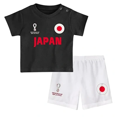 Abbildung von FIFA Kinder Offizielles World Cup 2022 T Shirt und Shorts Japan Auswärts Country Tee &amp; Set, Weiß, 12 Months