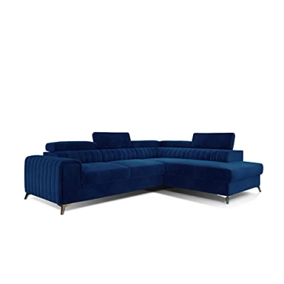 Abbildung von All4All Ecksofa Carola mit Schlaffunktion Polstersofa Polsterecke L Form Couch Sofa Möbel Wohnlandschaft Eckcouch Links Rechts 23 (Kronos09, Rechts)