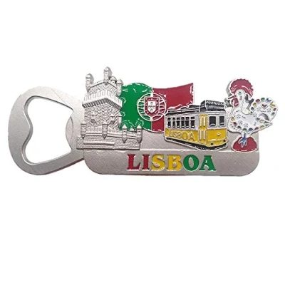 Abbildung von Lisbon Portugal Kühlschrankmagnet Flaschenöffner Reisesouvenir Geschenkkollektion Heim Küche Kühlschrank Dekoration Metall Magnet Aufkleber
