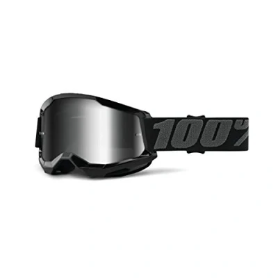 Abbildung von 100% Strata II Crossbrille Black silber verspiegelt