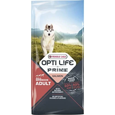 Abbildung von Opti Life Prime Adult All Breeds Lachs Hundefutter 12.5 kg Getreid...