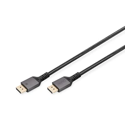 Abbildung von DIGITUS Displayport Anschlusskabel 1.4 8K/60hz geflochtenes Kabel vergoldete Kontakte 3m schwarz