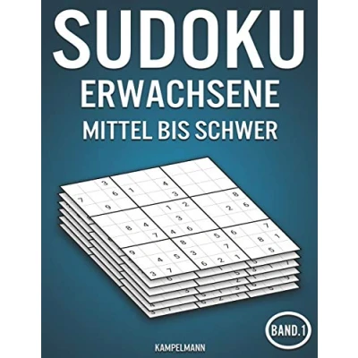 Abbildung von Sudoku Erwachsene Mittel bis schwer: 400 schwer Sudokus mit Lösungen (Band 1)