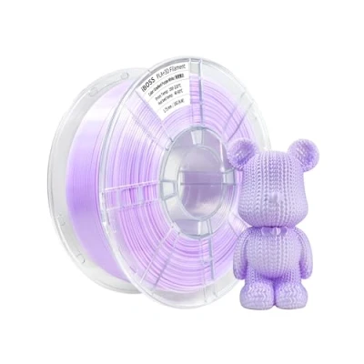 Abbildung von iBOSS Seide Gradient PLA Plus (PLA+) 3D Drucker Filament 1,75 + / 0,02 mm, 1 kg Spule (2,2lbs) Zweifarbiges Pro Filament, Passend für die meisten FDM (Farbverlauf Lila Weiß)