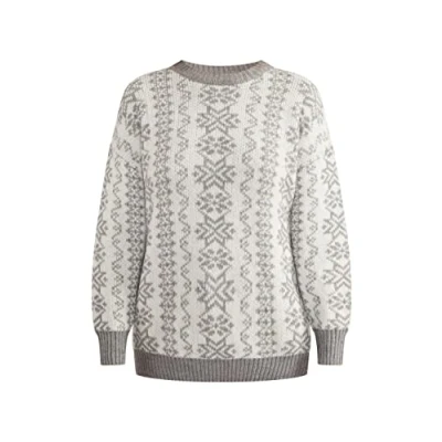 Abbildung von Jalene Women&#039;s Strickpullover, Grau Weiss, M L