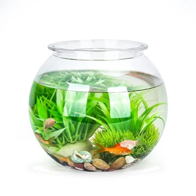 Abbildung von Nobleza Kugelaquarium Bruchsicherer Kunststoff Fischschale, ideal für Blumen oder als Fischglas, 17.5 cm