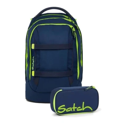 Abbildung von satch pack Schulrucksack Set 2tlg. inkl. Schlamperbox (Toxic Yellow)