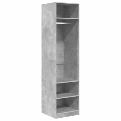 Abbildung von vidaXL Kleiderschrank offen Einlegeboden Regal Kleiderständer Schrank Kleiderstange Garderobenschrank Betongrau 50x50x200cm Holzwerkstoff