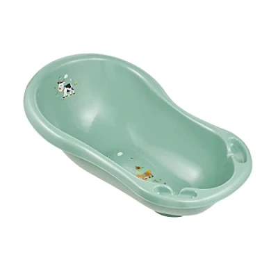 Abbildung von keeeper Funny Farm Ergonomische Babywanne mit Stöpsel, Ab 0 bis ca. 12 Monate, 84 cm, Maria, Nordic Green