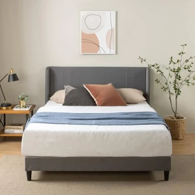 Abbildung von ZINUS Polsterbett mit Kopfteil und Lattenrost, Doppel/Einzelbett/King (Packung, 1 tlg., Bettgestell), Kein Boxspring erforderlich, Einfache Montage