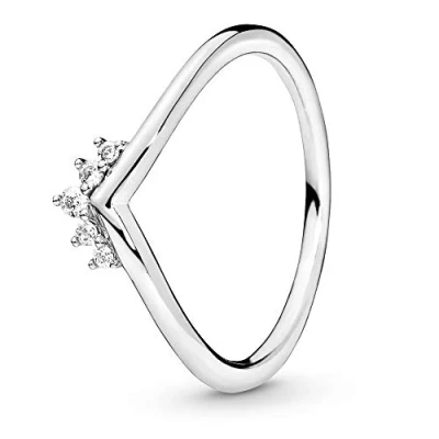 Abbildung von Pandora Clear Sparkling Crown Solitaire Ring, Damen, Größe: 50, Silver coloured