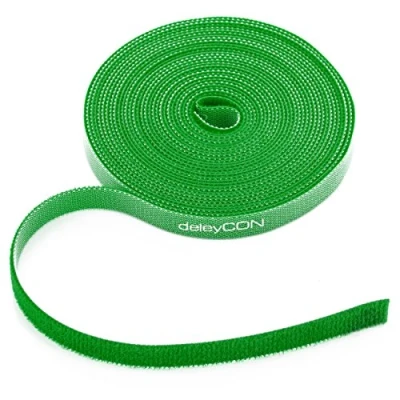 Abbildung von deleyCON 5m Pflanzenbinder Klett Kabelbinder Klettband Klettbandrolle 10mm Breit Kabelmanagement Kabelorganizer Klettkabelbinder Klettverschluss zuschneidbar Grün