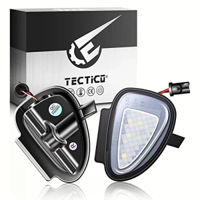 Abbildung von TECTICO LED Umfeldbeleuchtung Spiegel 12V Auto Umgebungslicht 6000K Kaltweiß Kompatibel mit VW Golf 6 Passat B7 EOS Jetta Touran, 2 Lampen