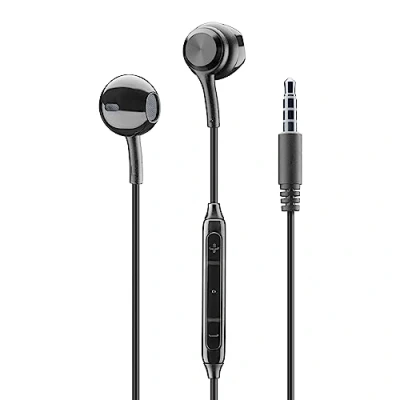 Abbildung von Music Sound Kabelgebundene Ohrhörer Kapseldesign 3,5 mm Klinkenstecker Stabil und komfortabel Ergonomisch Schwarz