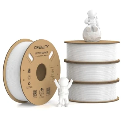 Abbildung von Creality Hyper PLA Filament 1.75 mm, 4 KG 3D Drucker für hohe Geschwindigkeit 30 600mm/s, Langlebig und Glatt, Maßgenauigkeit +/ 0,03 die meisten (Weiß) Packung