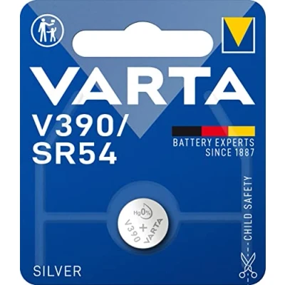 Abbildung von VARTA Batterien V390/SR54 Knopfzelle, 1 Stück, Silver Coin, 1,55V, kindersichere Verpackung, für elektronische Kleingeräte Uhren, Autoschlüssel, Fernbedienungen, Waagen
