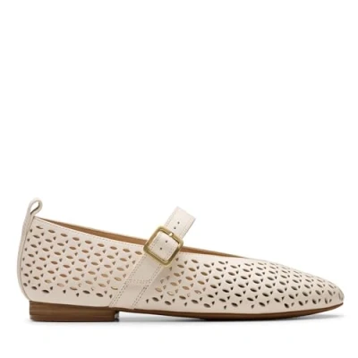 Abbildung von Clarks Originals Fawna JANE Riemchenballerina, Damen, Größe: 39.5, Weiß Schuhe