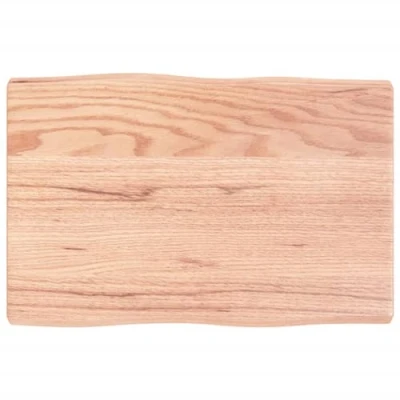 Abbildung von vidaXL Tischplatte, Holzplatte für Tisch Esstisch Couchtisch, Massivholzplatte Handgefertigt mit Baumkante, Ersatztischplatte, Hellbraun 60x40x(2 4) cm Massivholz Behandelt