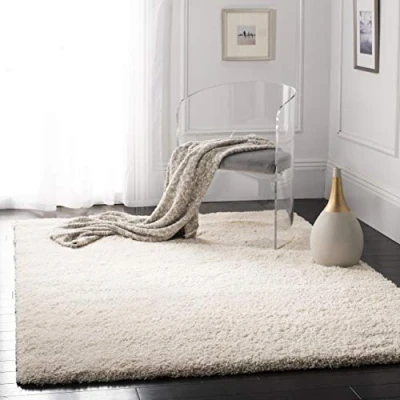 Abbildung von SAFAVIEH Zottelig Teppich für Wohnzimmer, Esszimmer, Schlafzimmer California Shag Collection, Hoher Flor, Elfenbein, 160 X 229 cm