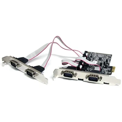 Abbildung von StarTech.com 4 Port Serielle RS232 PCI Express Schnittstellenkarte mit 16550 UART RS 232 / DB9 PCIe Karte