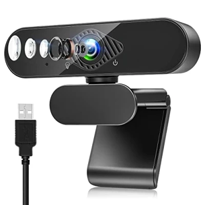 Abbildung von Dancial Webcam mit Mikrofon, 1080P Web PC Kamera 120 Blickfeld, Belichtungskorrektur und Drehbarem Clip für Live Streaming, Videoanruf, Konferenz, Unterricht Kompatibel PC/Mac/Linux