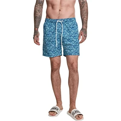 Abbildung von Urban Classics Floral SWIM Shorts Badeshorts, Herren, Größe: XL, Navy