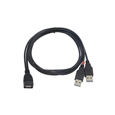 Abbildung von CERRXIAN USB 2.0 Verlängerungskabel A Enhancer Y Splitter Hub Adapterkabel, 1 Buchse auf 2 Stecker Datenkabel, Ladekabel (1 m)