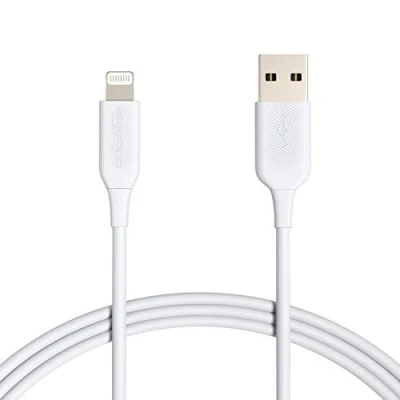 Abbildung von Amazon Basics Verbindungskabel Lightning auf USB A, MFi zertifiziertes Ladekabel für iPhone, weiß, 1.8 m, 2 Stück